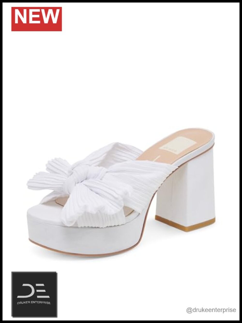 Dolce Vita Blare Platform Heeled Sandals Block Heel Ankle Strap Faux Fur